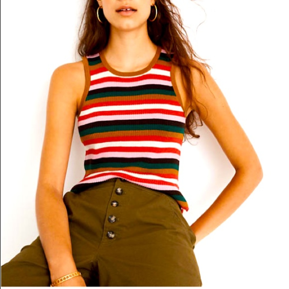 Madewell striped boyfriend sweater tank Size XL
